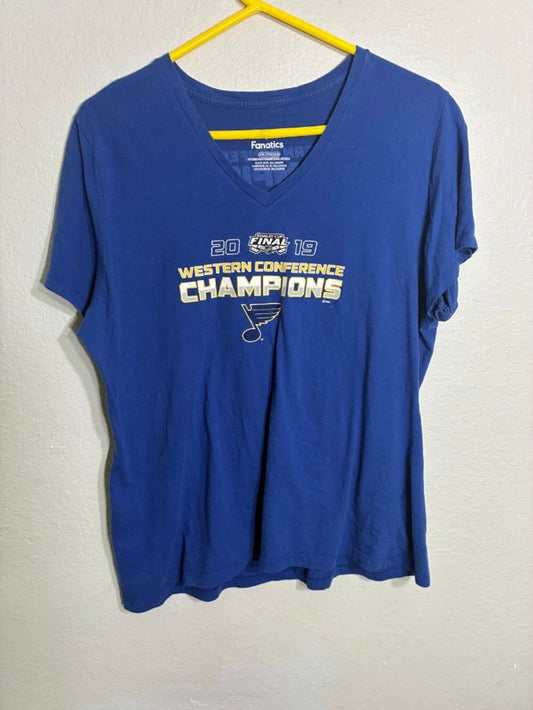 Fanatics St. Louis Blues 2019 Western Conference Champions V-Neck XXL