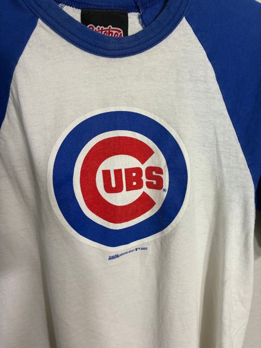 Stitches Vintage 2005 Cubs Raglan Baseball Tee Kids Medium