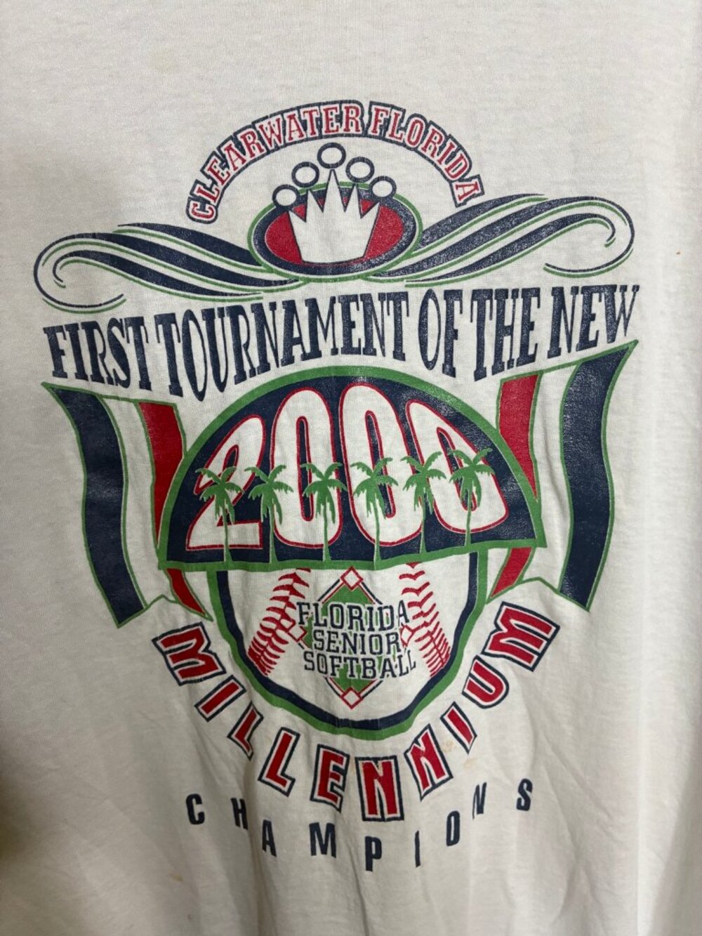 Hanes Vintage 2000 Florida Senior Softball Millennium Champions Tee XXL