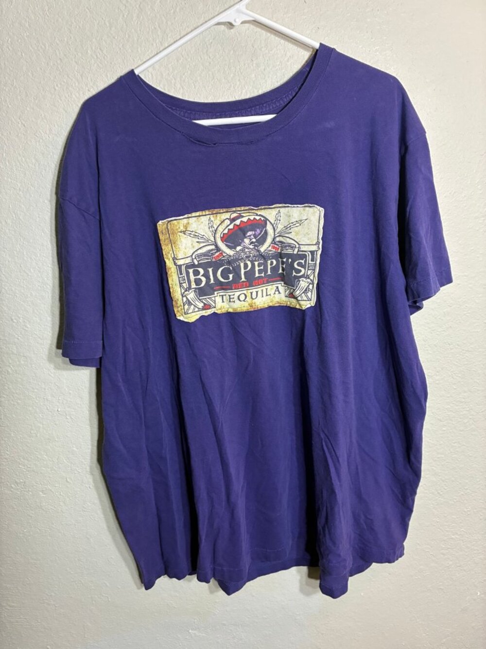 Cremieux Vintage Big Pepe's Red Hot Tequila T-Shirt Purple XXL