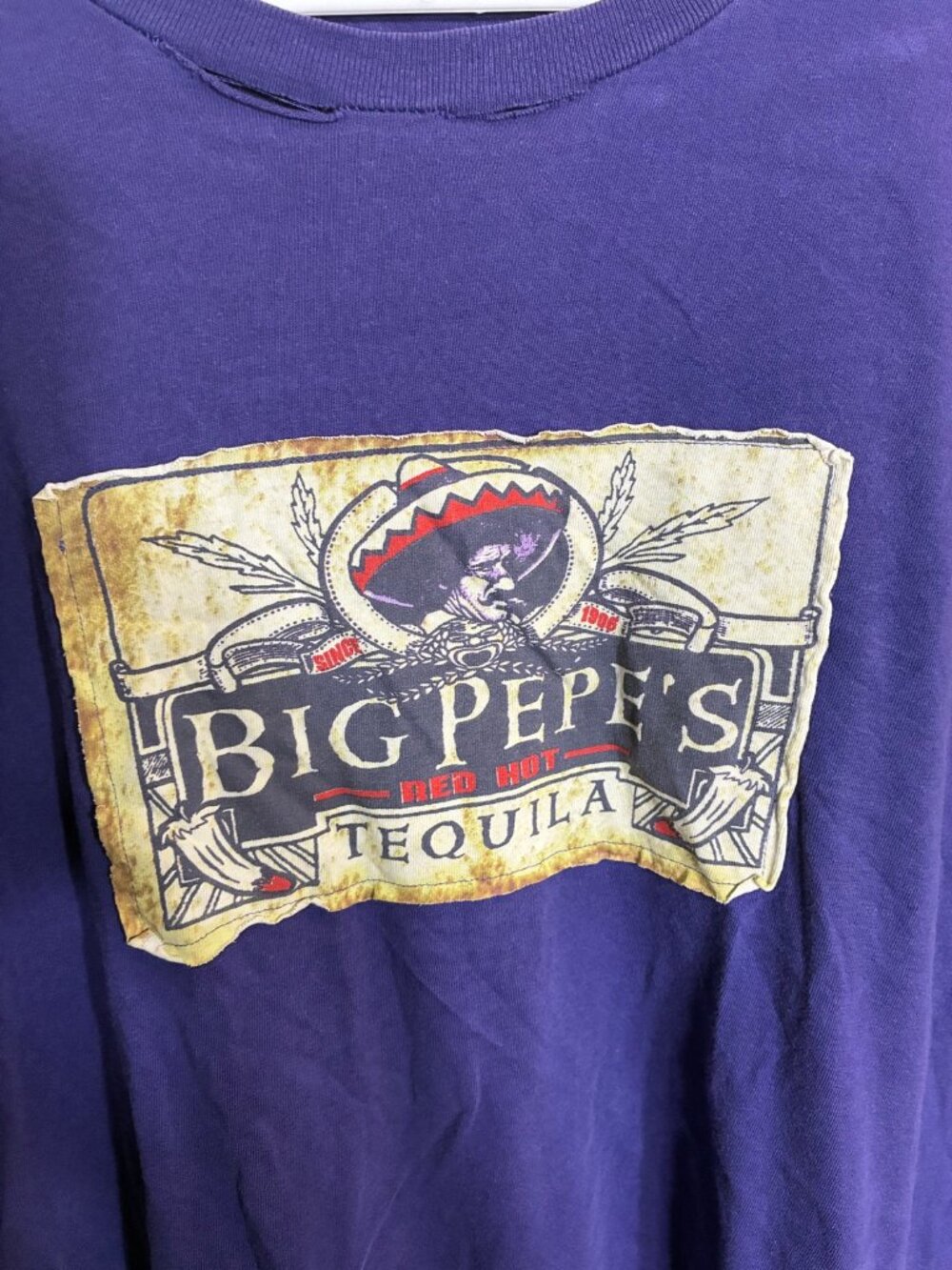 Cremieux Vintage Big Pepe's Red Hot Tequila T-Shirt Purple XXL