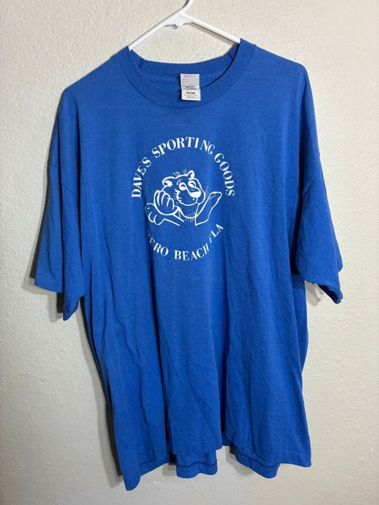 Vintage Dave's Sporting Goods Vero Beach Florida T-Shirt Blue 3XL