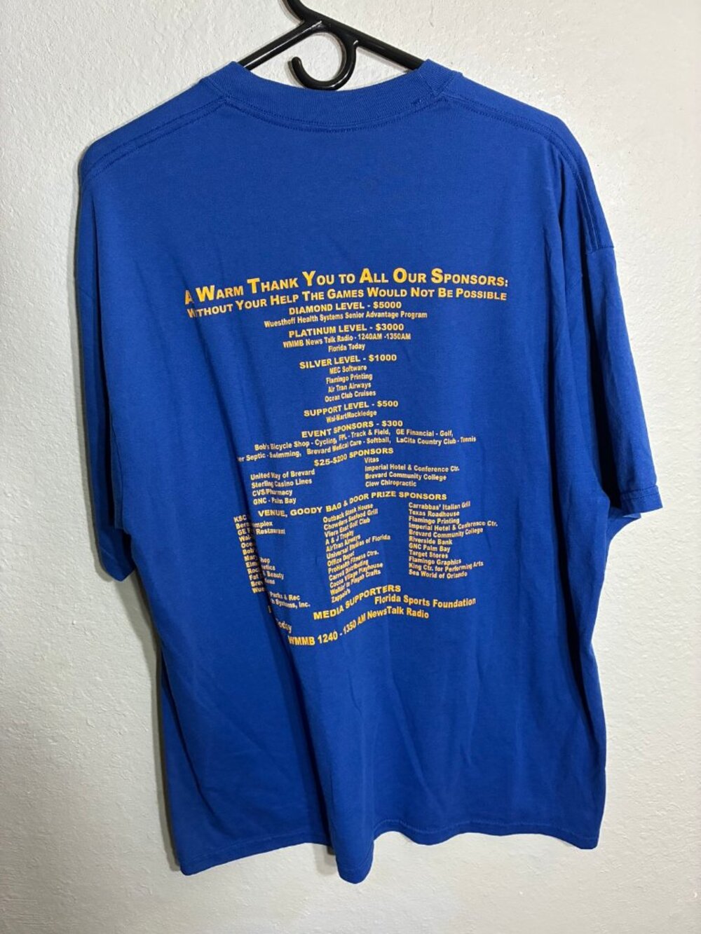 Jerzees Vintage 2003 Space Coast Senior Games T-Shirt Blue XL