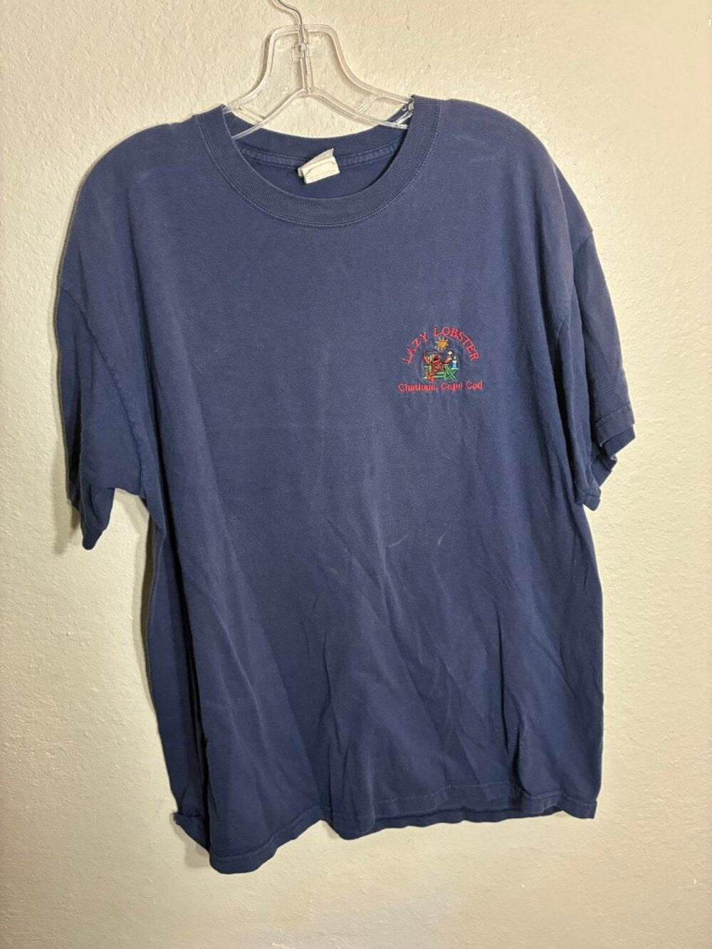 Hanes Vintage Lazy Lobster Chatham Cape Cod T-Shirt Navy XL