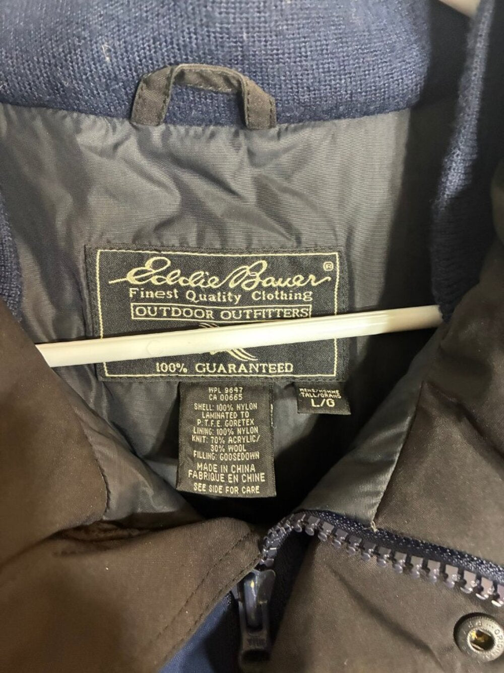 Eddie Bauer Vintage Gore-Tex Goose Down Parka Navy Large