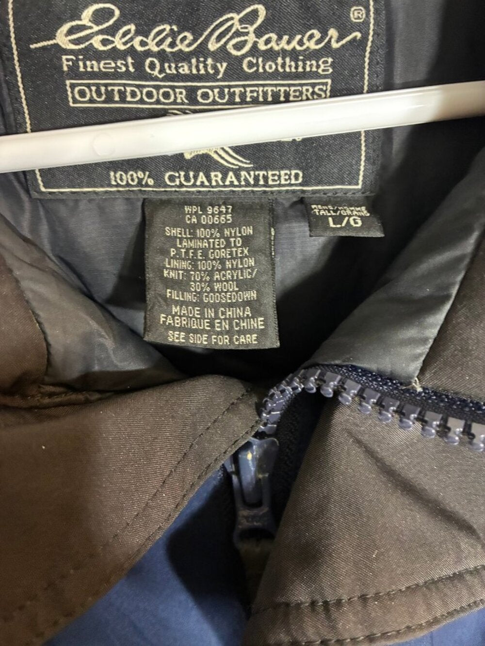 Eddie Bauer Vintage Gore-Tex Goose Down Parka Navy Large
