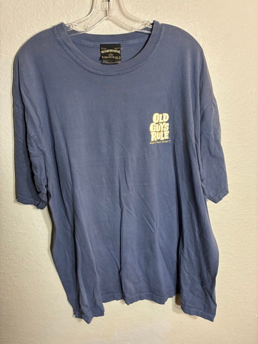 Old Guys Rule Vintage Who's Your Caddy Golf T-Shirt Blue XL